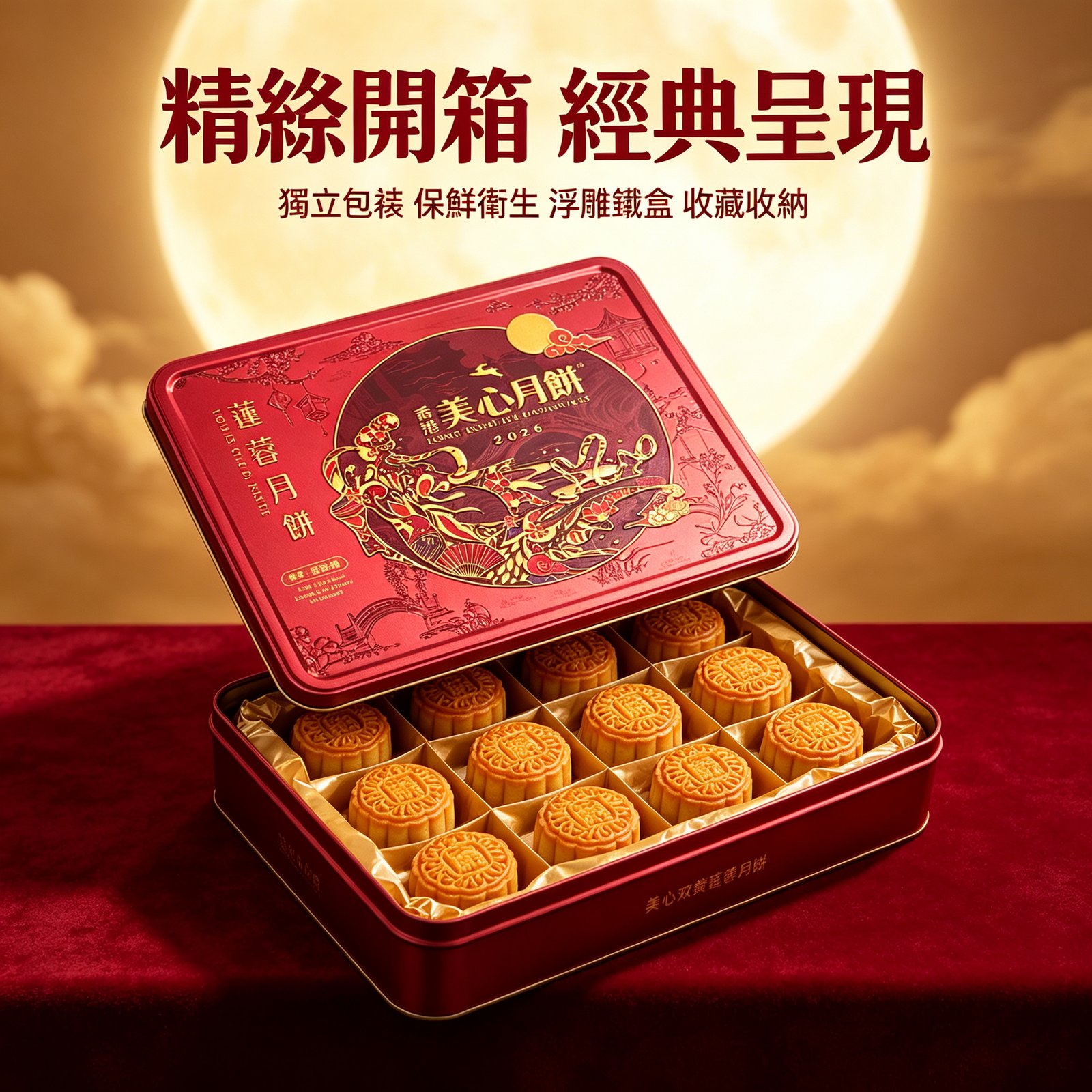 香港美心月餅 雙黃蓮蓉中秋月餅蛋黃蓮蓉送禮團購正品月餅禮盒《台灣現貨現發》