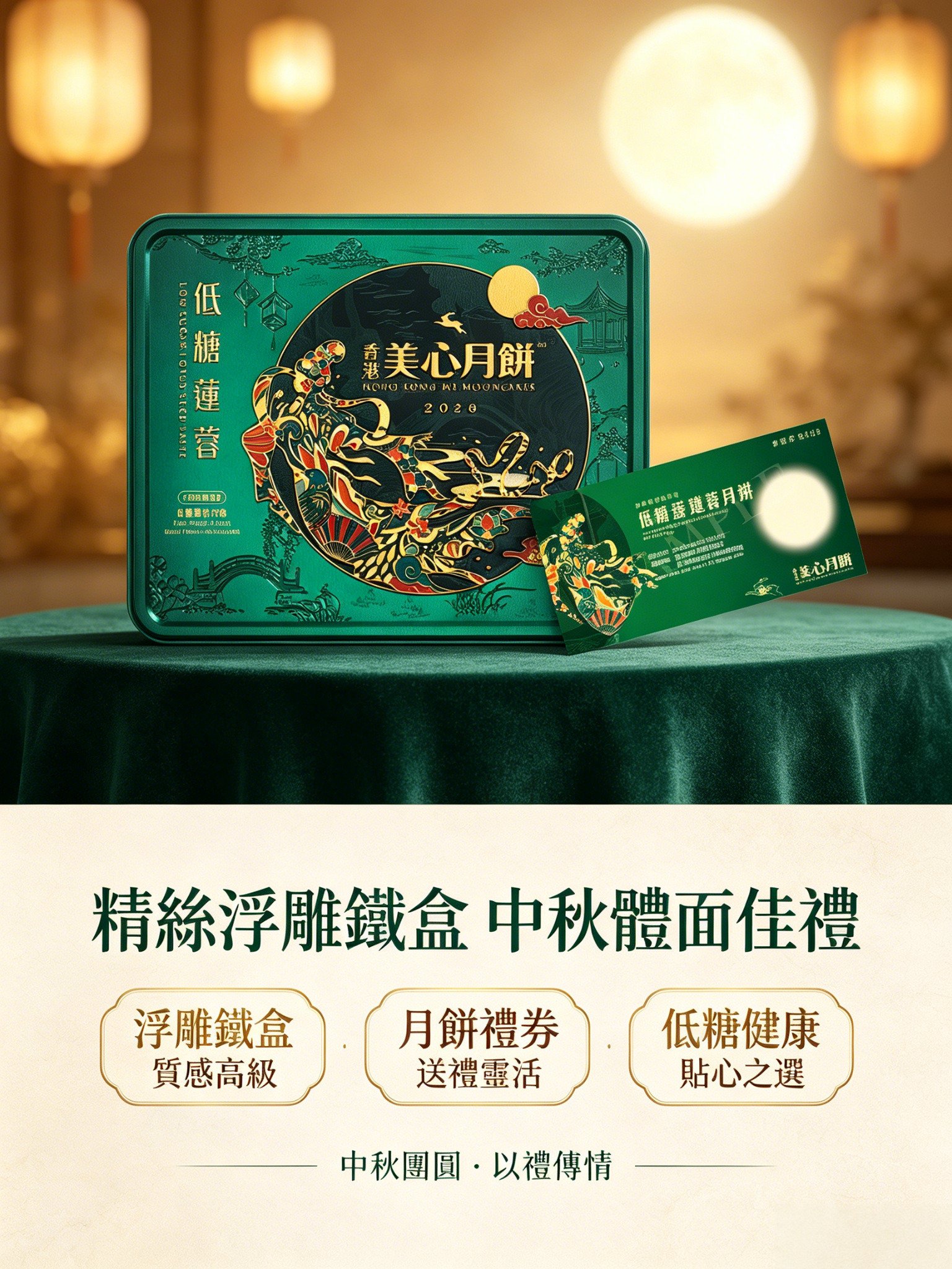 香港美心 低糖蛋黃蓮蓉月餅中秋月餅蛋黃蓮蓉送禮正品月餅禮盒《台灣現貨現發》