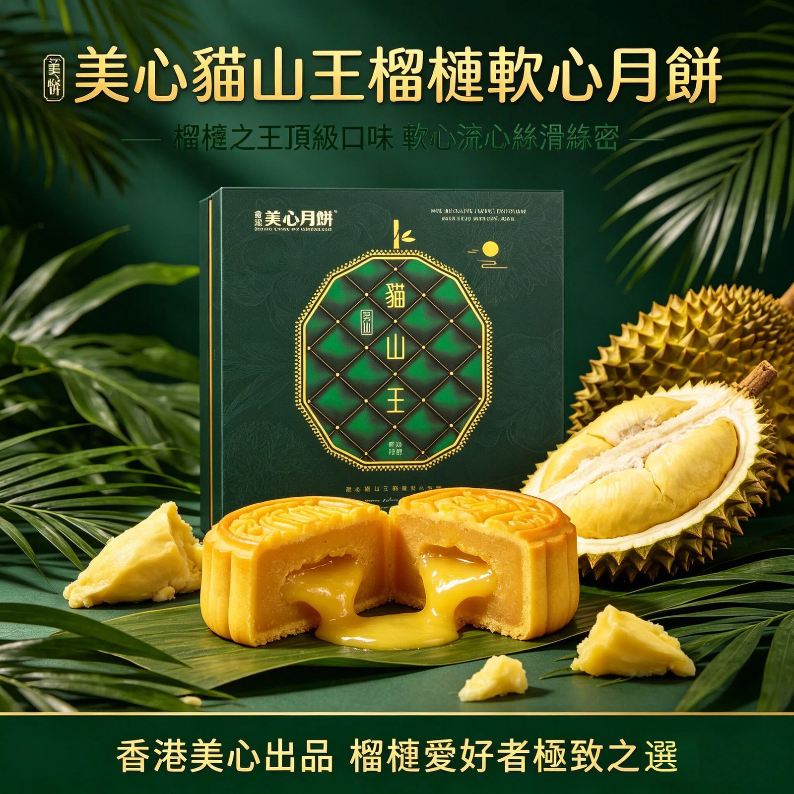 香港美心貓山王榴槤軟心月餅 中秋節禮盒官方商務團購送禮《現貨現發》