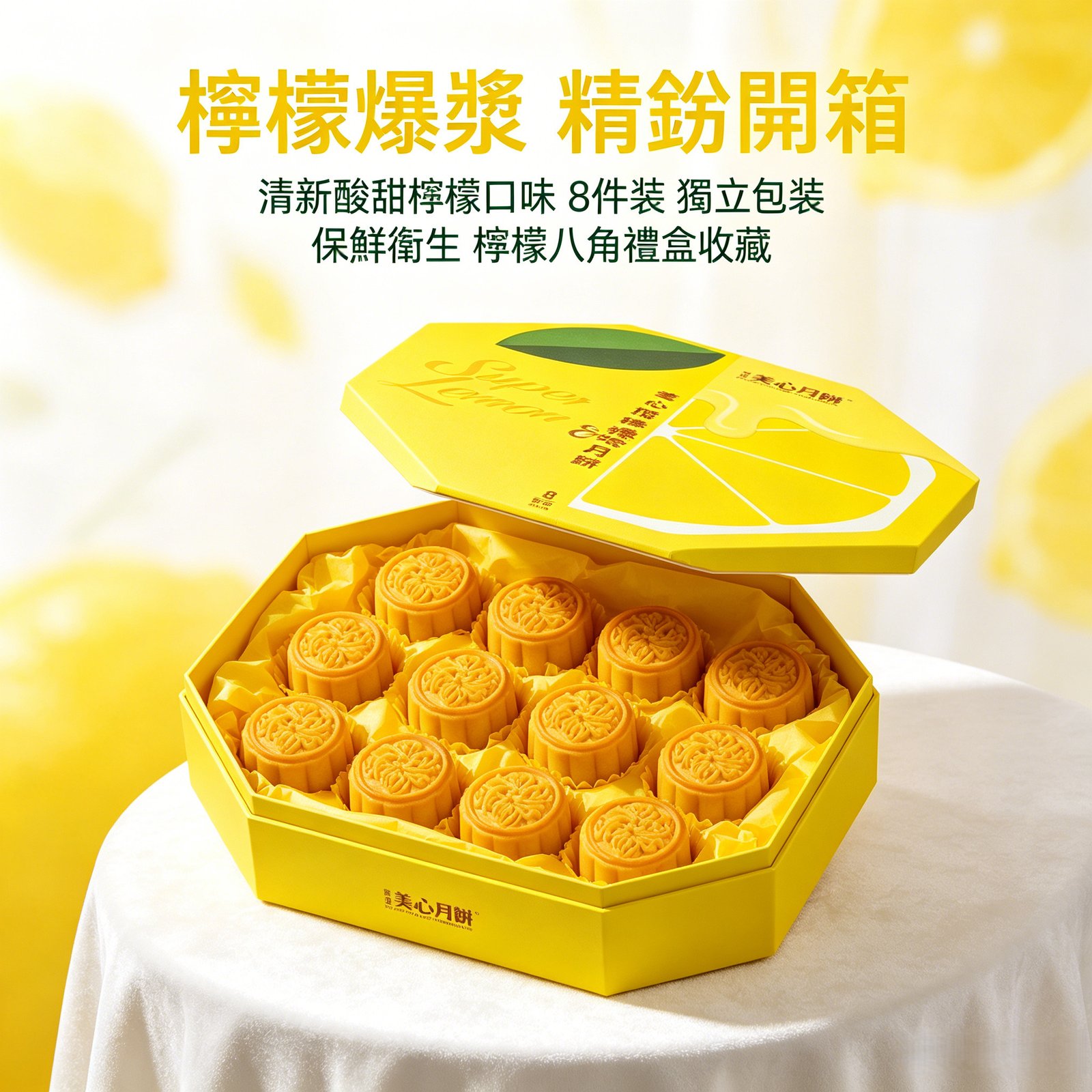 香港美心檸檬爆漿月餅港式奶黃甜點中秋送禮《現貨現發》