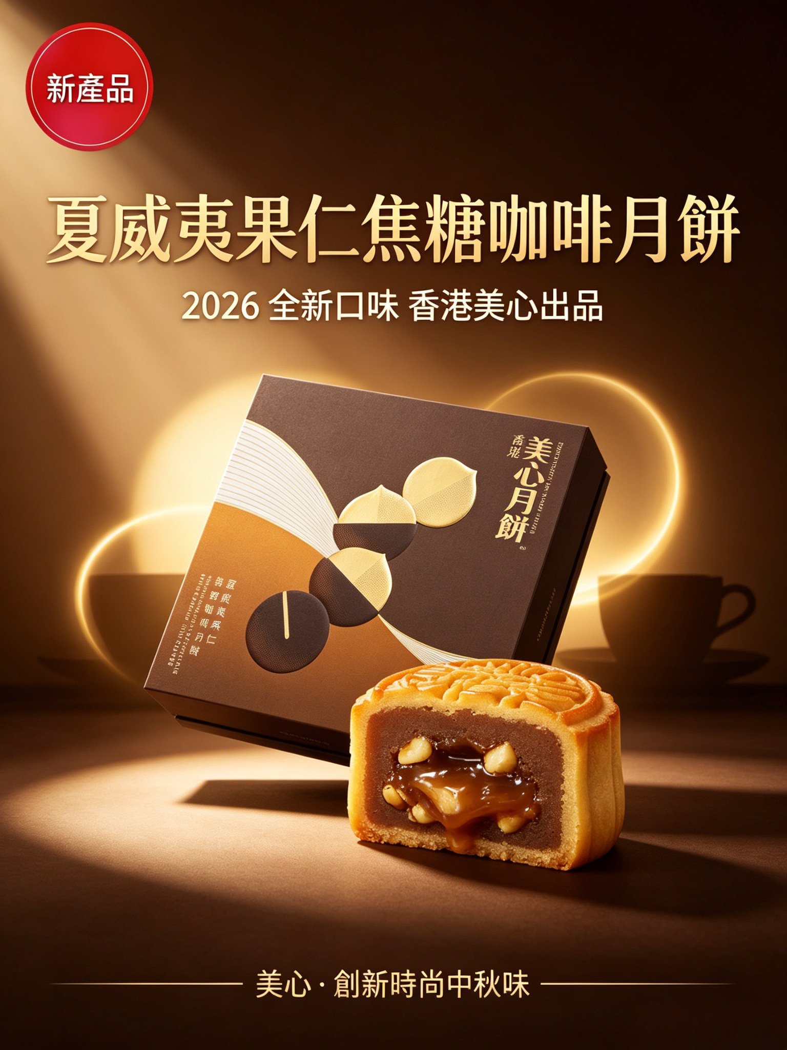 香港美心 夏威夷果仁焦糖咖啡月餅香港糕點中秋節送禮《台灣現貨現發》 香港美心 夏威夷果仁焦糖咖啡月餅香港糕點中秋節送禮《台灣現貨現發》
