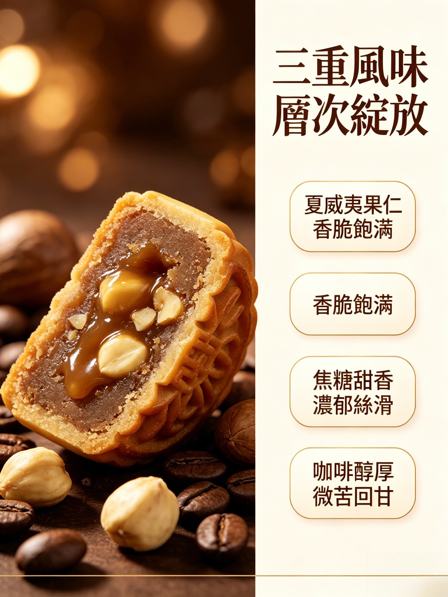 香港美心 夏威夷果仁焦糖咖啡月餅香港糕點中秋節送禮《台灣現貨現發》 香港美心 夏威夷果仁焦糖咖啡月餅香港糕點中秋節送禮《台灣現貨現發》