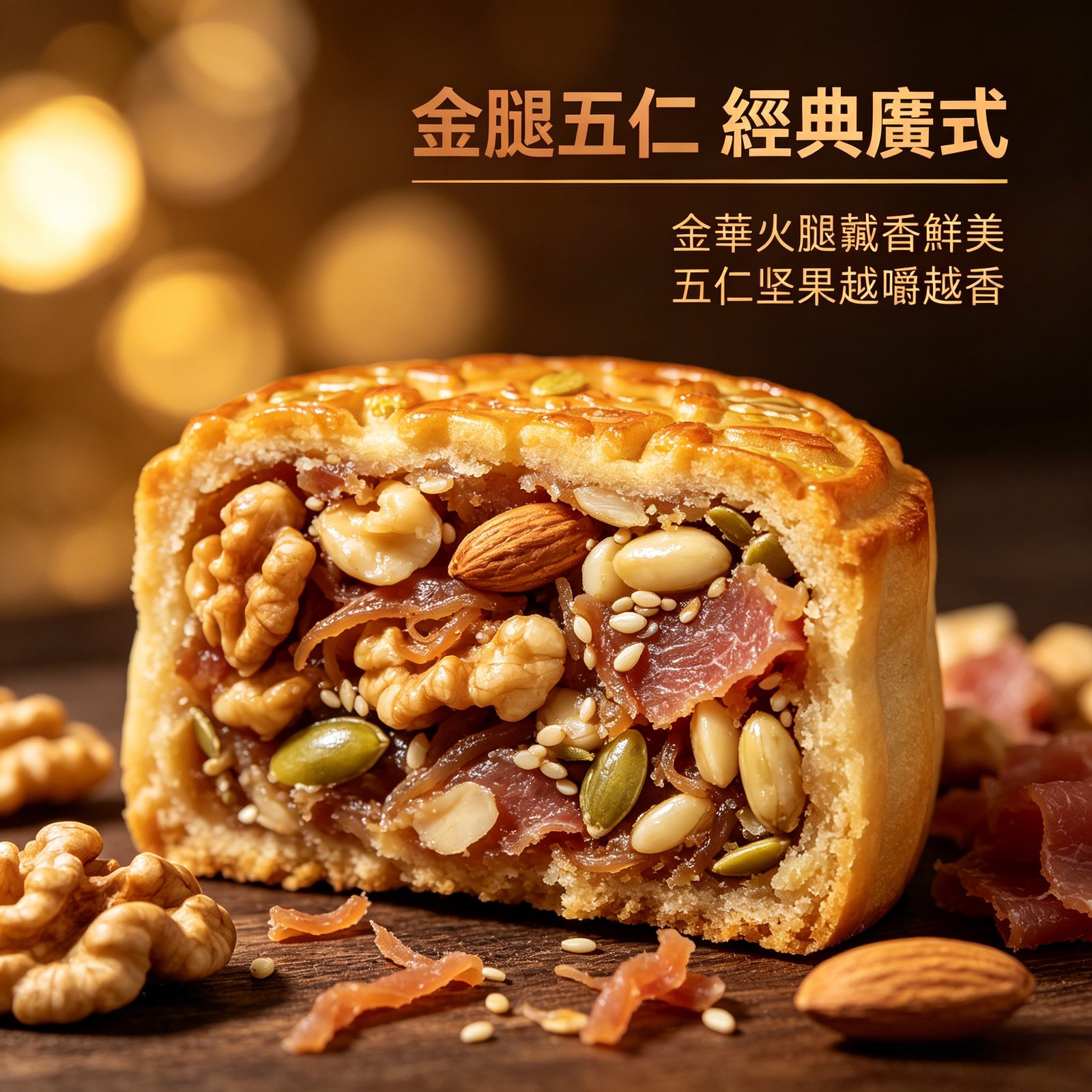 香港美心月餅金腿五仁經典港式傳統零食糕點下午茶禮盒裝《台灣現貨現發》