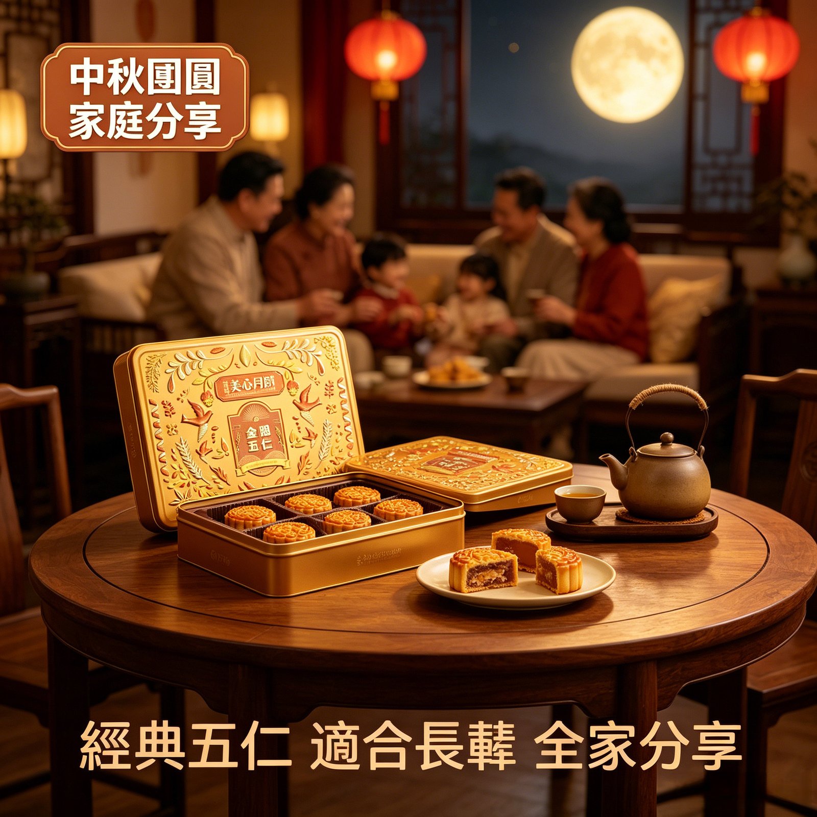 香港美心月餅金腿五仁經典港式傳統零食糕點下午茶禮盒裝《台灣現貨現發》