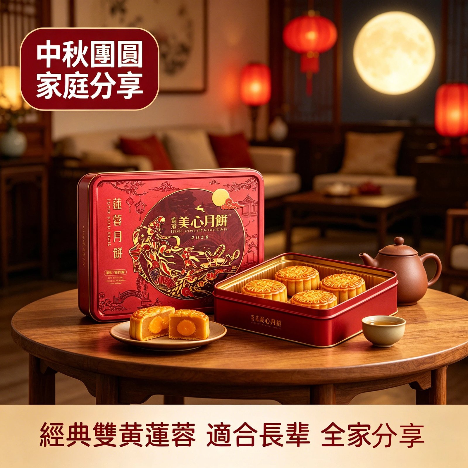 香港美心月餅 雙黃蓮蓉中秋月餅蛋黃蓮蓉送禮團購正品月餅禮盒《台灣現貨現發》