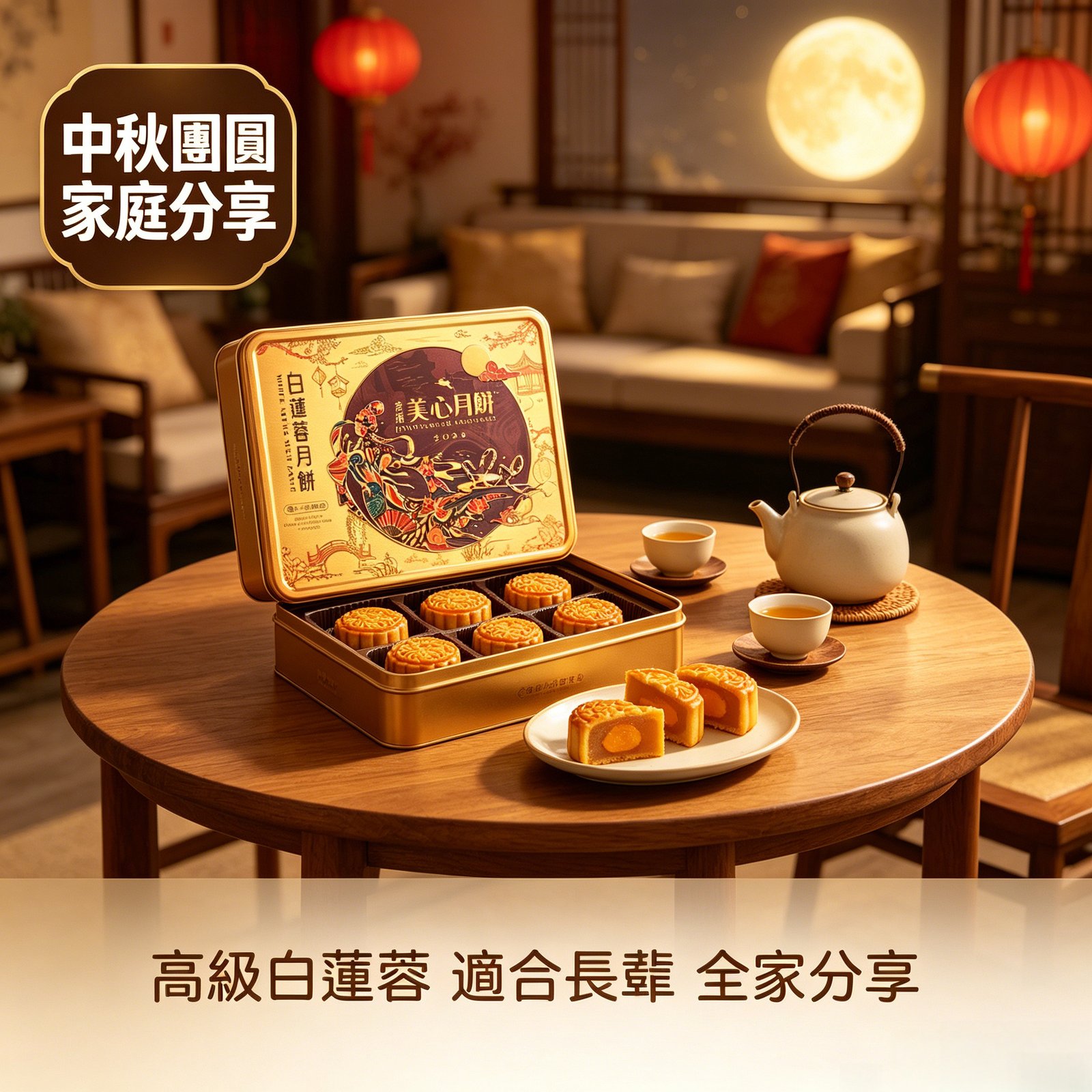 香港美心月餅 雙黃白蓮蓉中秋月餅蛋黃蓮蓉送禮正品月餅禮盒《台灣現貨現發》