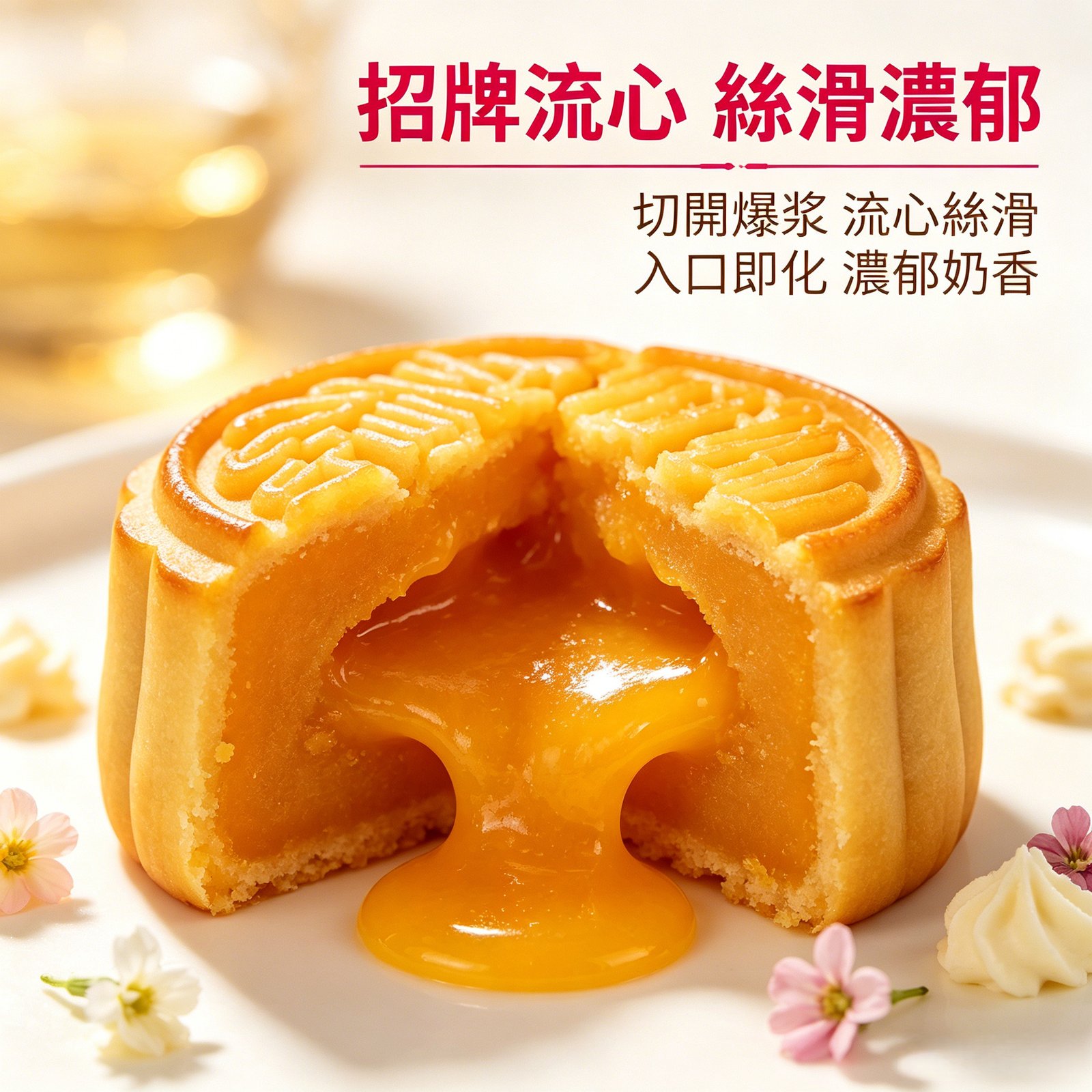 香港美心流心奶黃月餅四式月餅高端禮盒中秋月餅送禮經典港式《現貨現發》